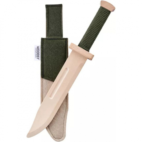 woodsy dolk met zwart gevest en schede - 35,5 cm