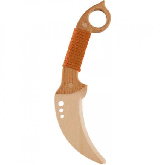 woodsy karambit mes met oranje gevest - 24 cm