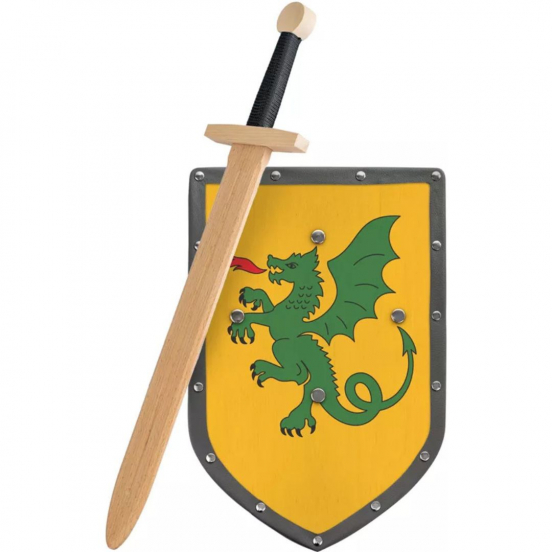 woodsy zwaard met schild - draak - 57,5 cm