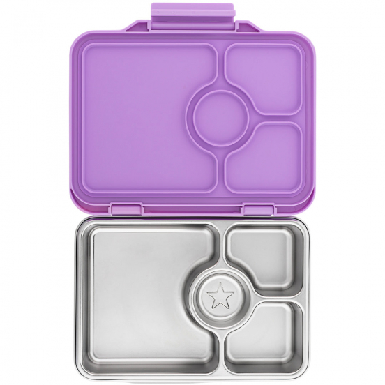yumbox rvs bento broodtrommel 4 vakken - lavande paars