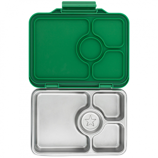 yumbox rvs bento broodtrommel 4 vakken - pomme groen