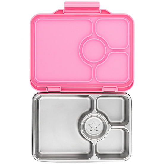 yumbox rvs bento broodtrommel 4 vakken - versailles roze