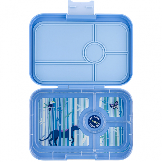 yumbox tapas broodtrommel 4 vakken XL - hazy blue - panther