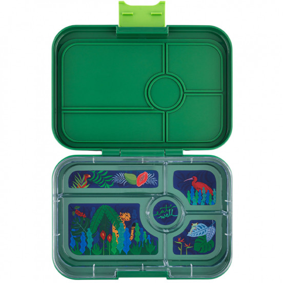 yumbox tapas broodtrommel 5 vakken XL - palm green - jungle