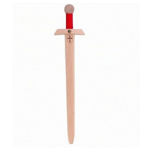 zwaard tempelridder met rood gevest - 66 cm
